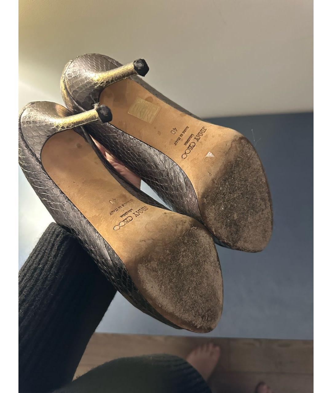 JIMMY CHOO Серебряные туфли из экзотической кожи, фото 7