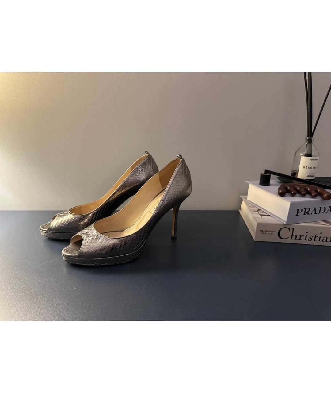 JIMMY CHOO Серебряные туфли из экзотической кожи, фото 2