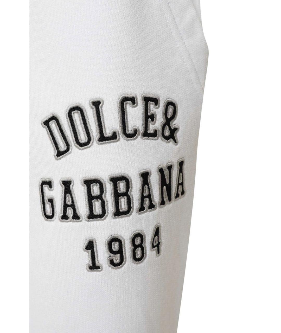 DOLCE&GABBANA Белые хлопковые спортивные брюки и шорты, фото 2