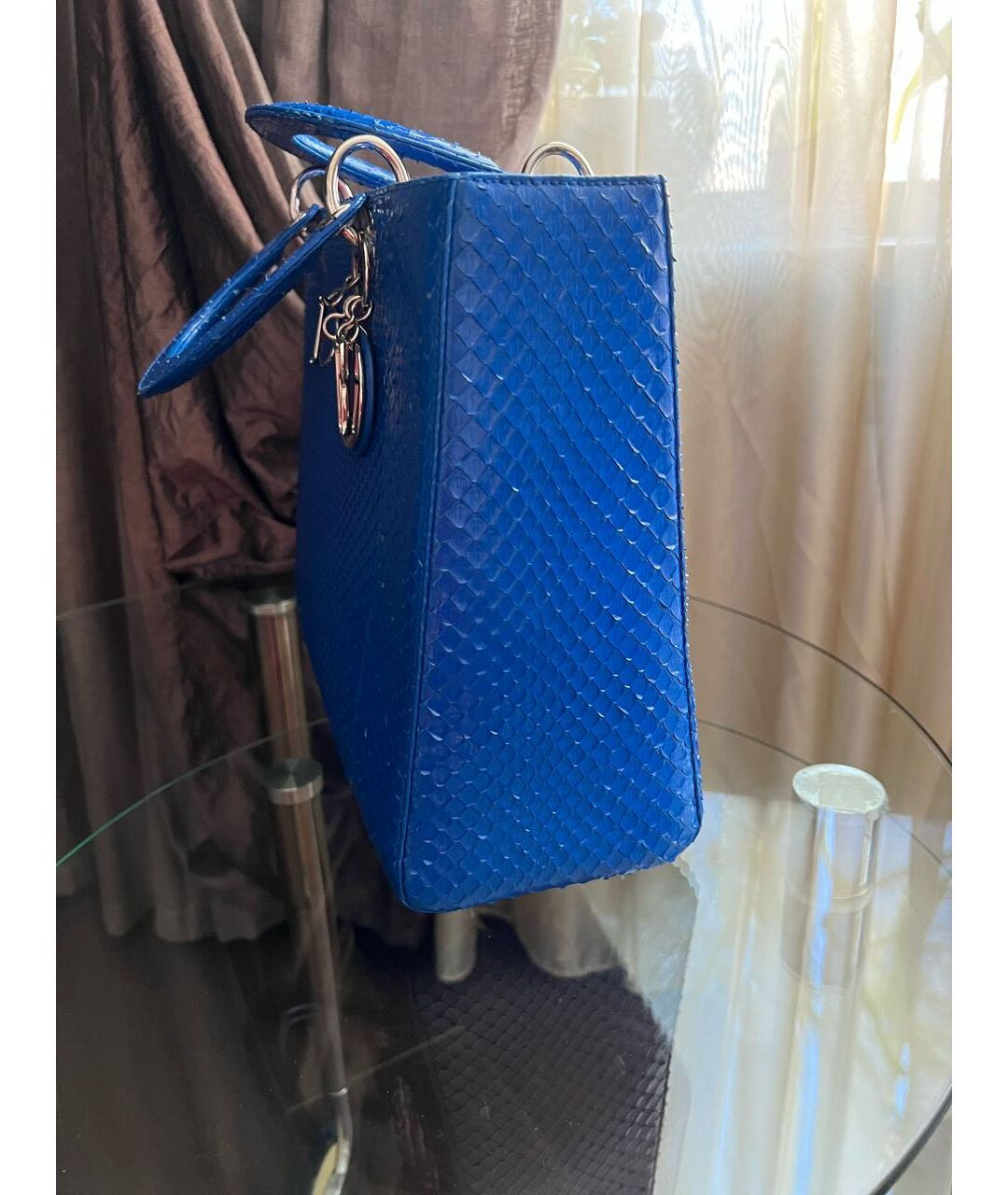 CHRISTIAN DIOR PRE-OWNED Синяя сумка тоут из экзотической кожи, фото 3
