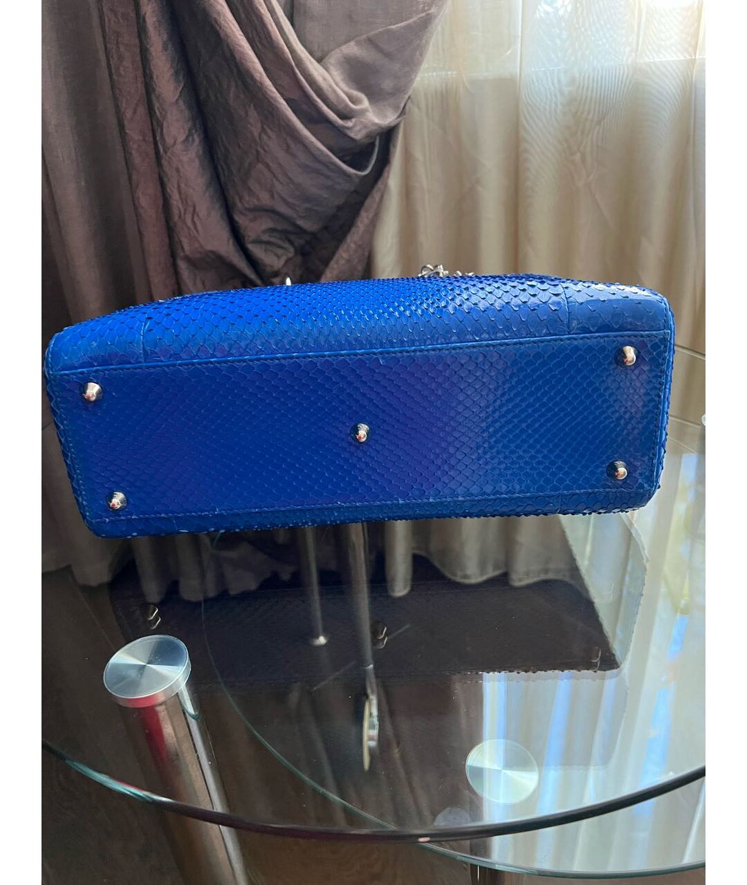CHRISTIAN DIOR PRE-OWNED Синяя сумка тоут из экзотической кожи, фото 5