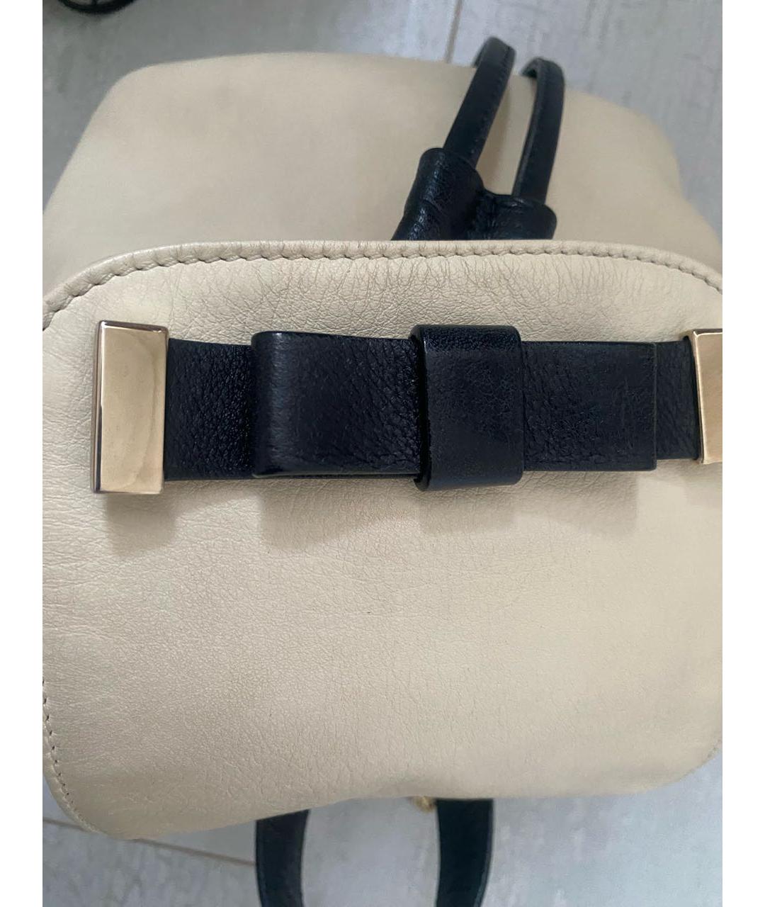 RED VALENTINO Бежевый кожаный рюкзак, фото 5