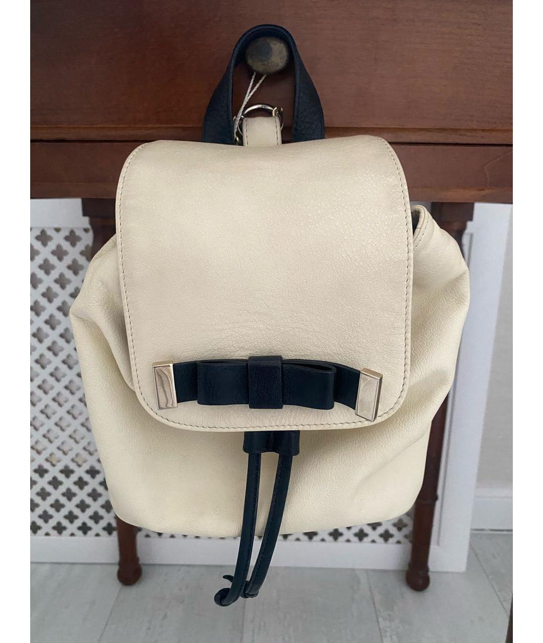 RED VALENTINO Бежевый кожаный рюкзак, фото 9