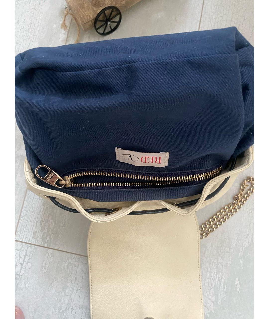 RED VALENTINO Бежевый кожаный рюкзак, фото 4