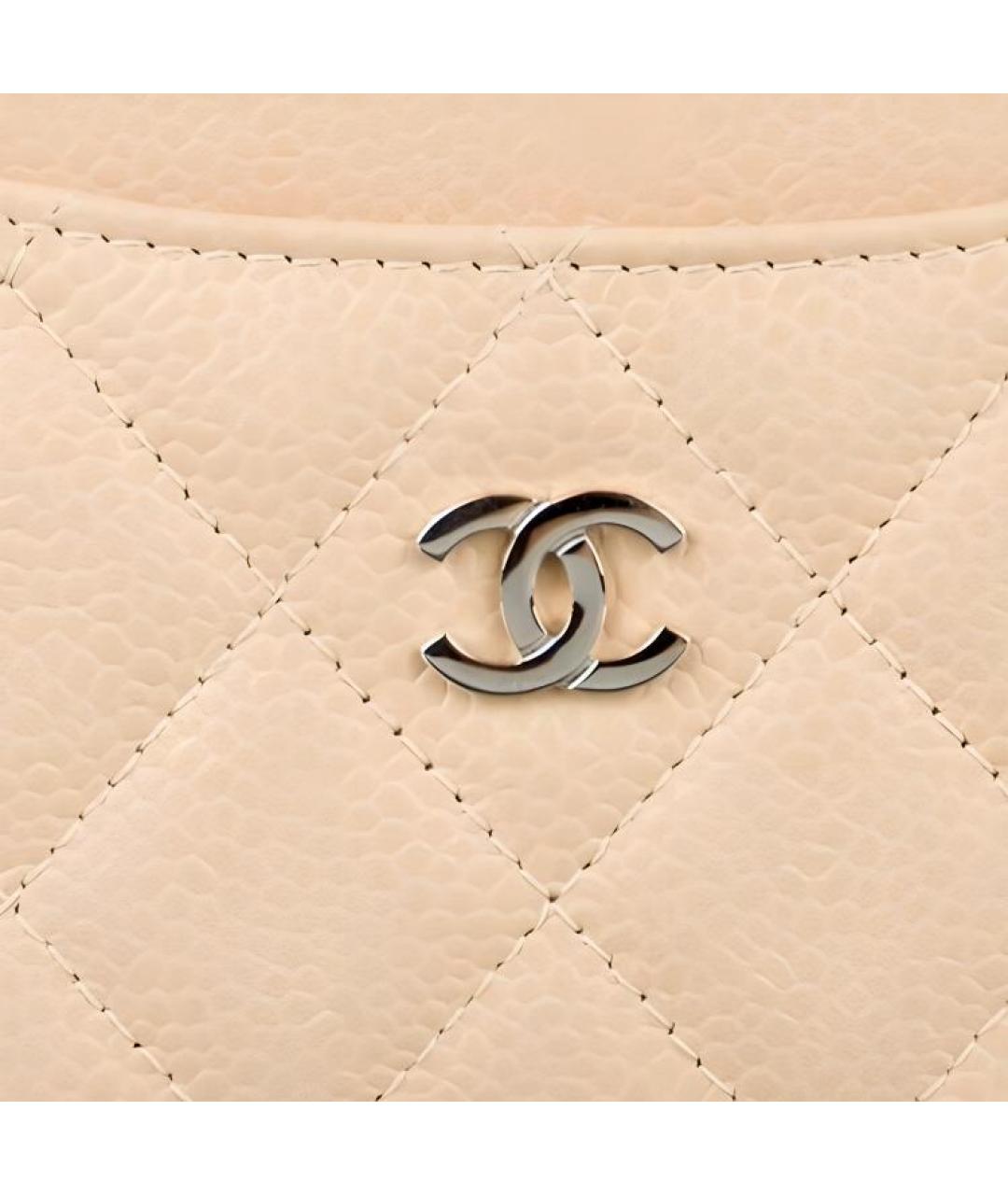 CHANEL Бежевый кожаный кардхолдер, фото 3