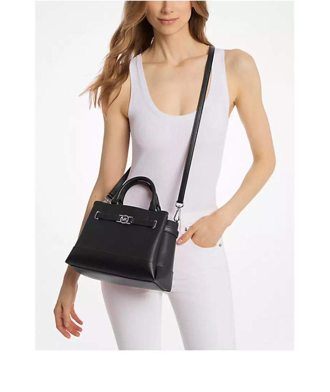 MICHAEL KORS Черная кожаная сумка с короткими ручками, фото 3