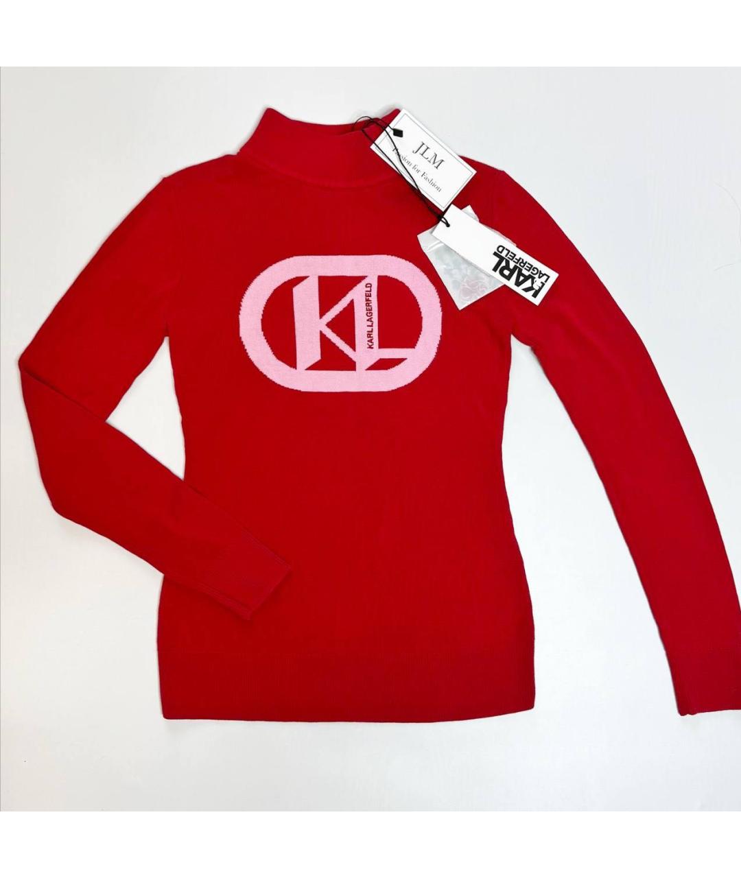 KARL LAGERFELD Красная вискозная водолазка, фото 4