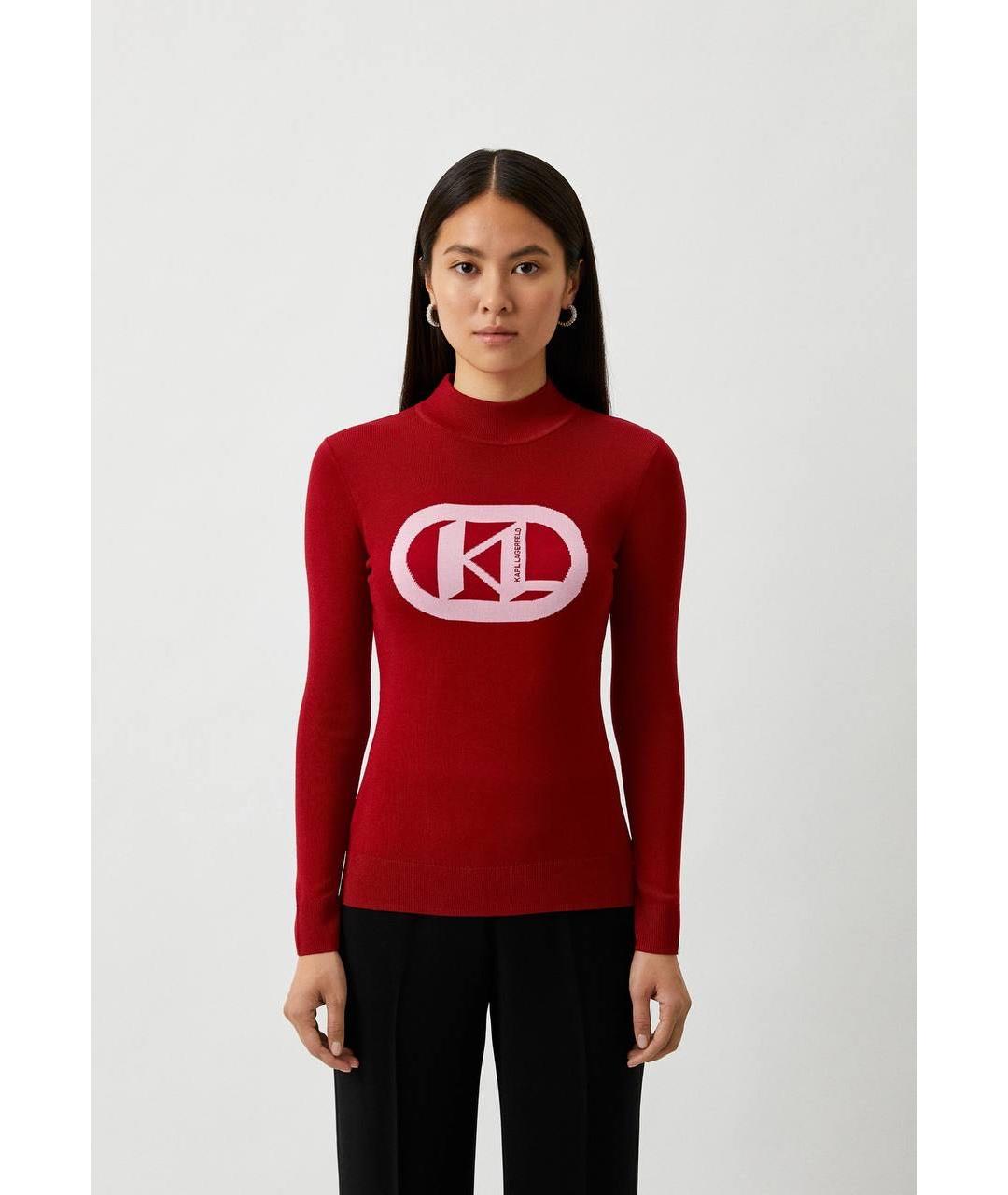 KARL LAGERFELD Красная вискозная водолазка, фото 2