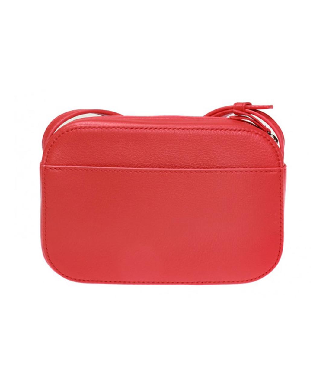 BALENCIAGA Красная кожаная сумка через плечо, фото 3