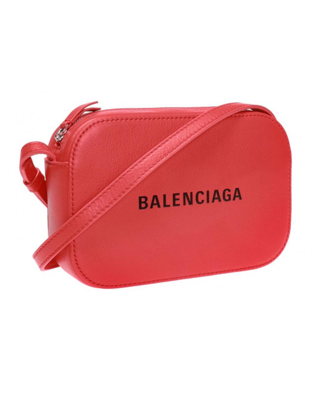 BALENCIAGA Красная кожаная сумка через плечо, фото 2