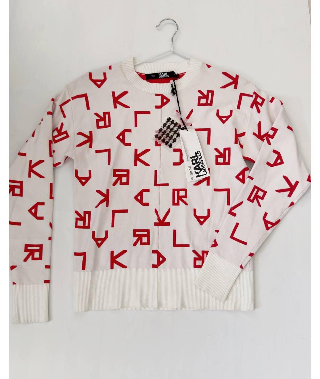 KARL LAGERFELD Белый вискозный джемпер / свитер, фото 4
