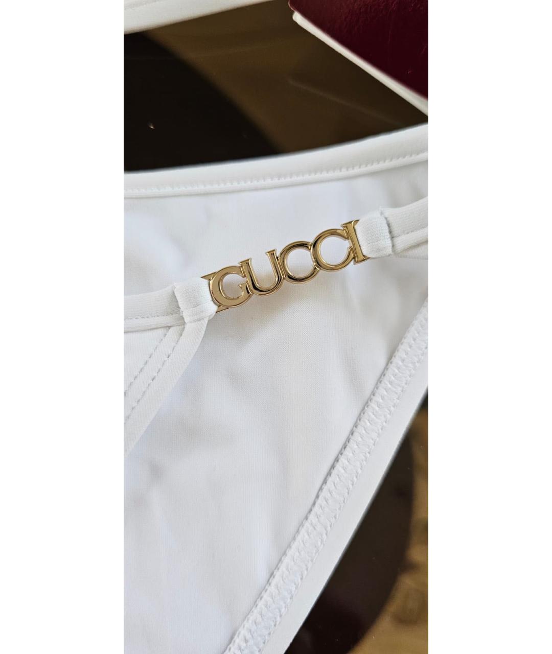 GUCCI Белый полиамидовый купальник, фото 4