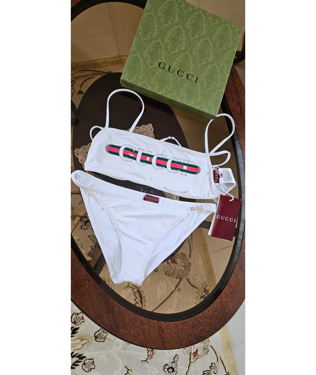 GUCCI Белый полиамидовый купальник, фото 5