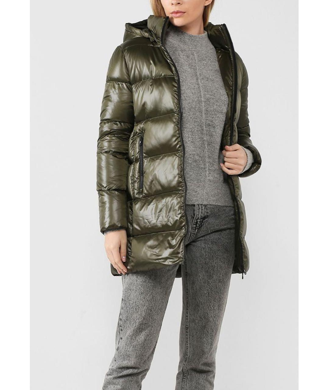 CALVIN KLEIN Зеленый полиэстеровый пуховик, фото 2
