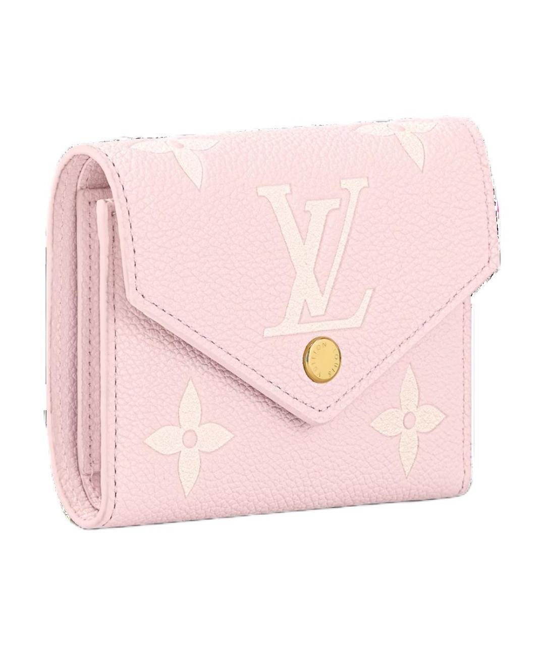 LOUIS VUITTON Розовый кожаный кошелек, фото 2