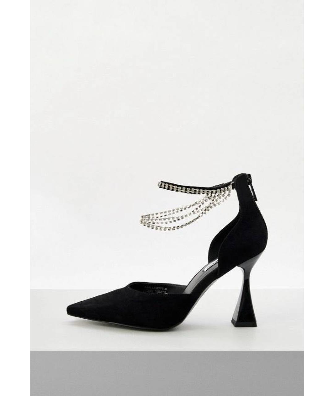 KARL LAGERFELD Черные замшевые туфли, фото 4