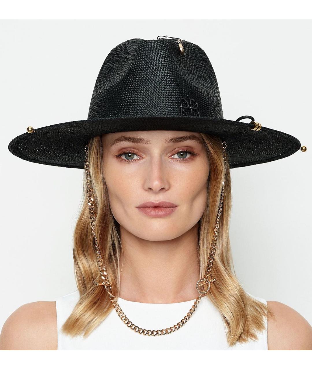 RUSLAN BAGINSKIY Черная синтетическая шляпа, фото 5