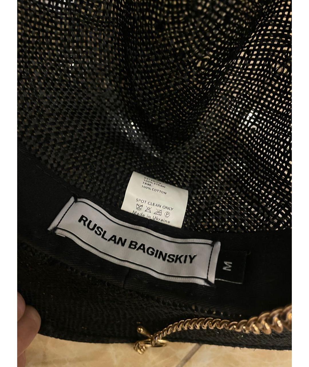 RUSLAN BAGINSKIY Черная синтетическая шляпа, фото 4