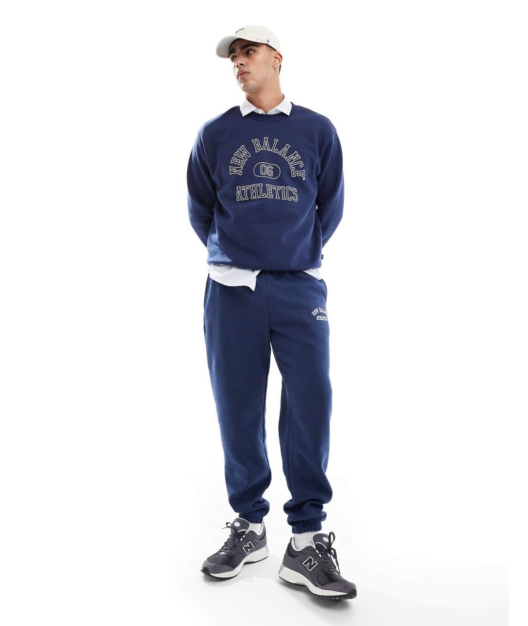 NEW BALANCE Синий хлопко-эластановый спортивный костюм, фото 3