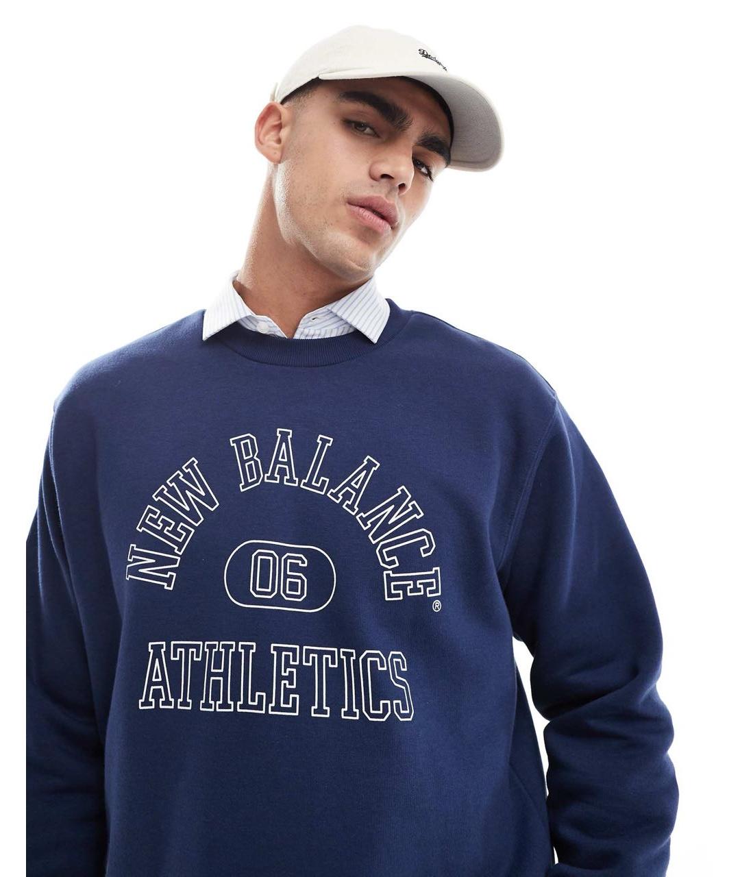 NEW BALANCE Синий хлопко-эластановый спортивный костюм, фото 5