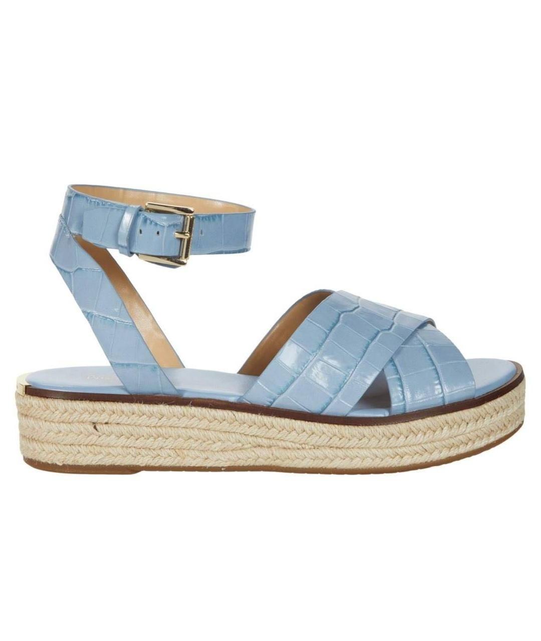 MICHAEL MICHAEL KORS Голубые кожаные босоножки, фото 1
