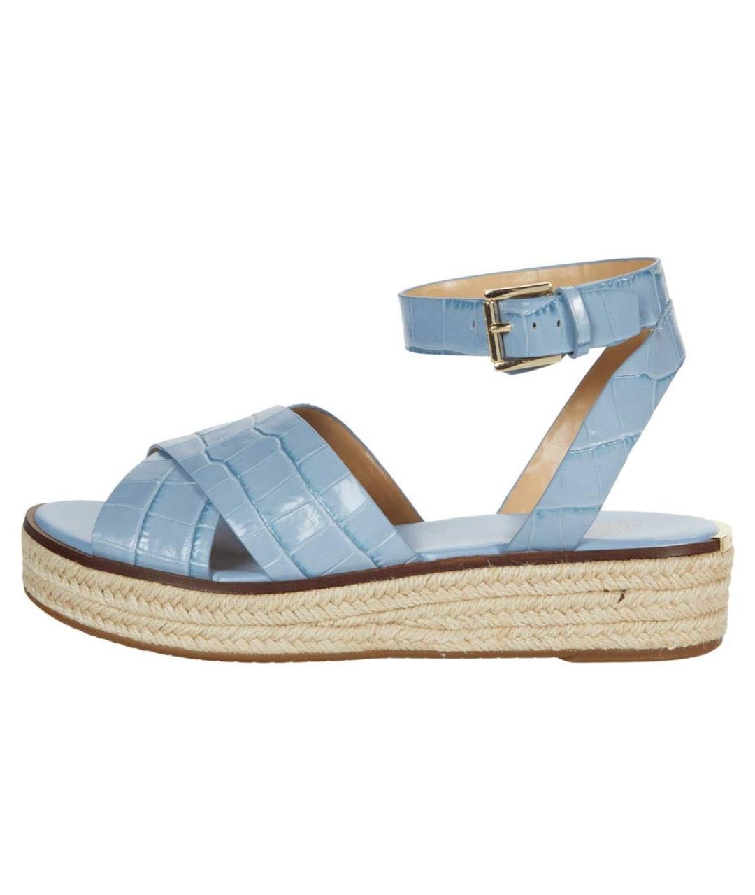 MICHAEL MICHAEL KORS Голубые кожаные босоножки, фото 6