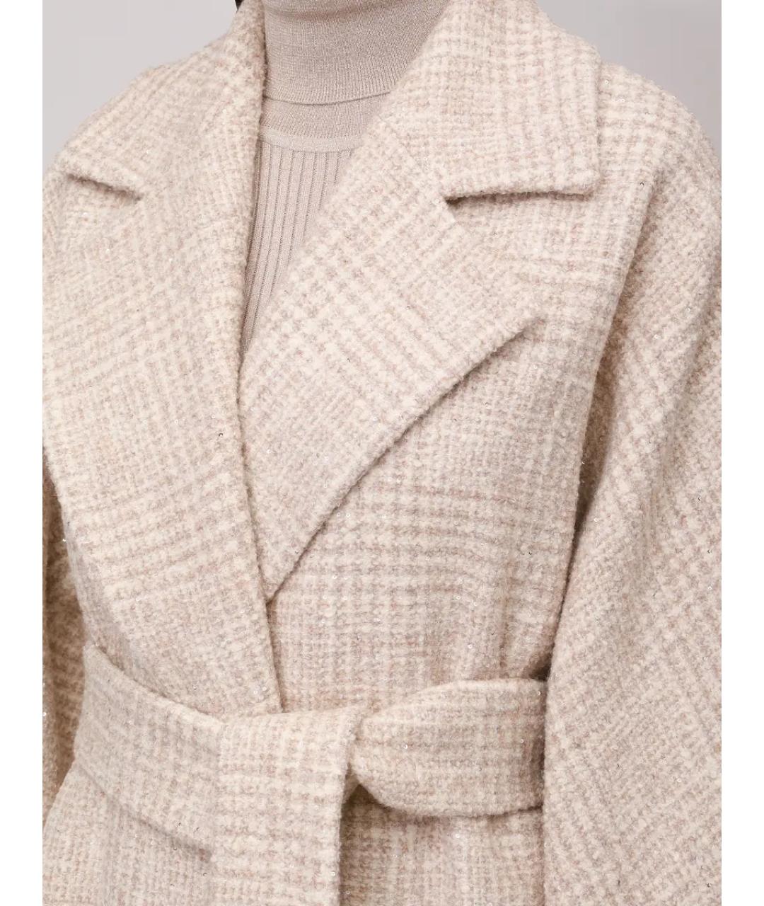 KITON Бежевое шерстяное пальто, фото 5