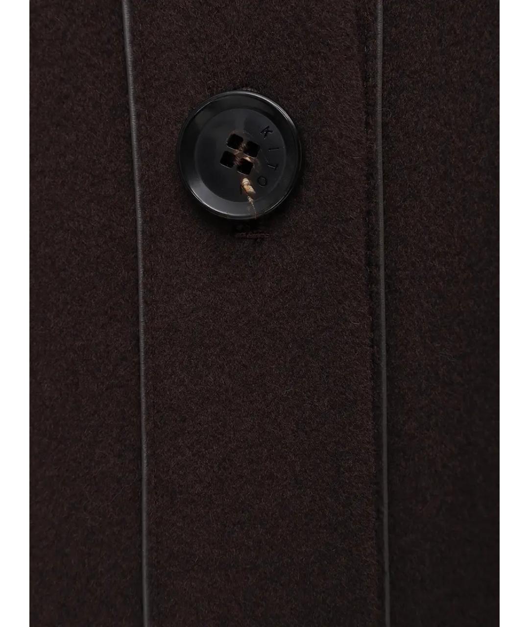 KITON Коричневое кашемировое пальто, фото 6