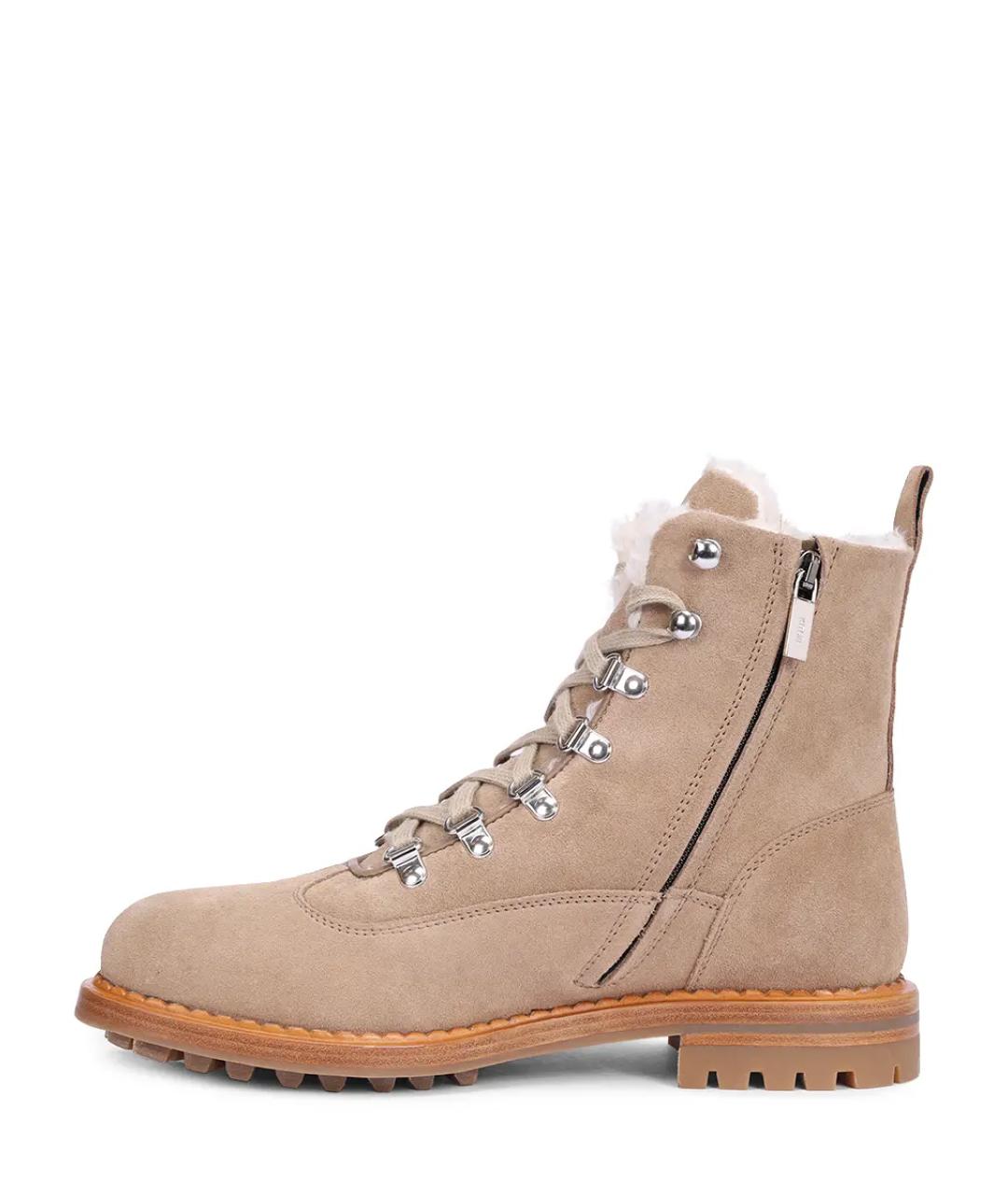 KITON Бежевые замшевые ботинки, фото 3
