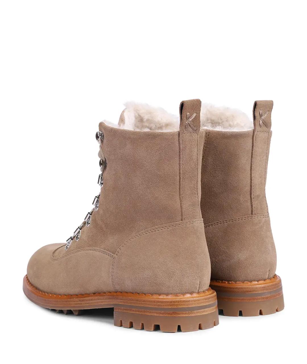 KITON Бежевые замшевые ботинки, фото 4