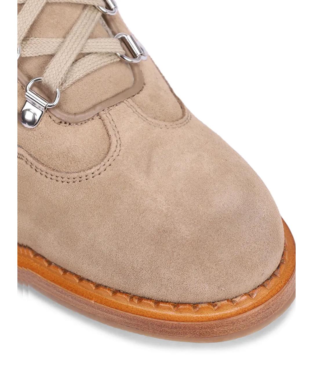 KITON Бежевые замшевые ботинки, фото 5