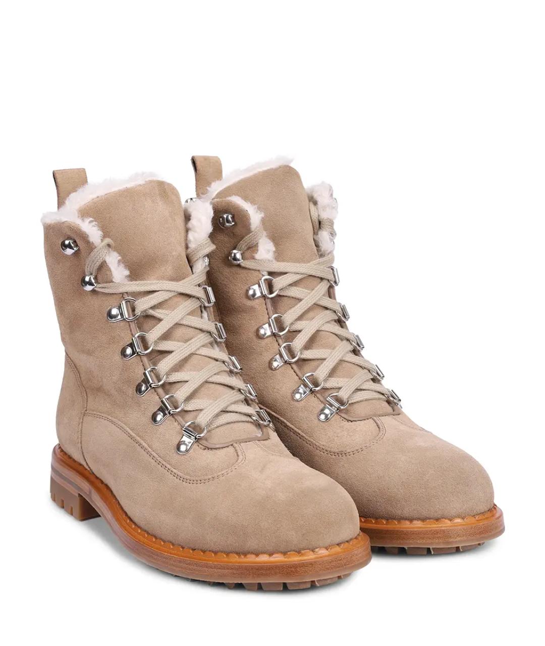 KITON Бежевые замшевые ботинки, фото 2