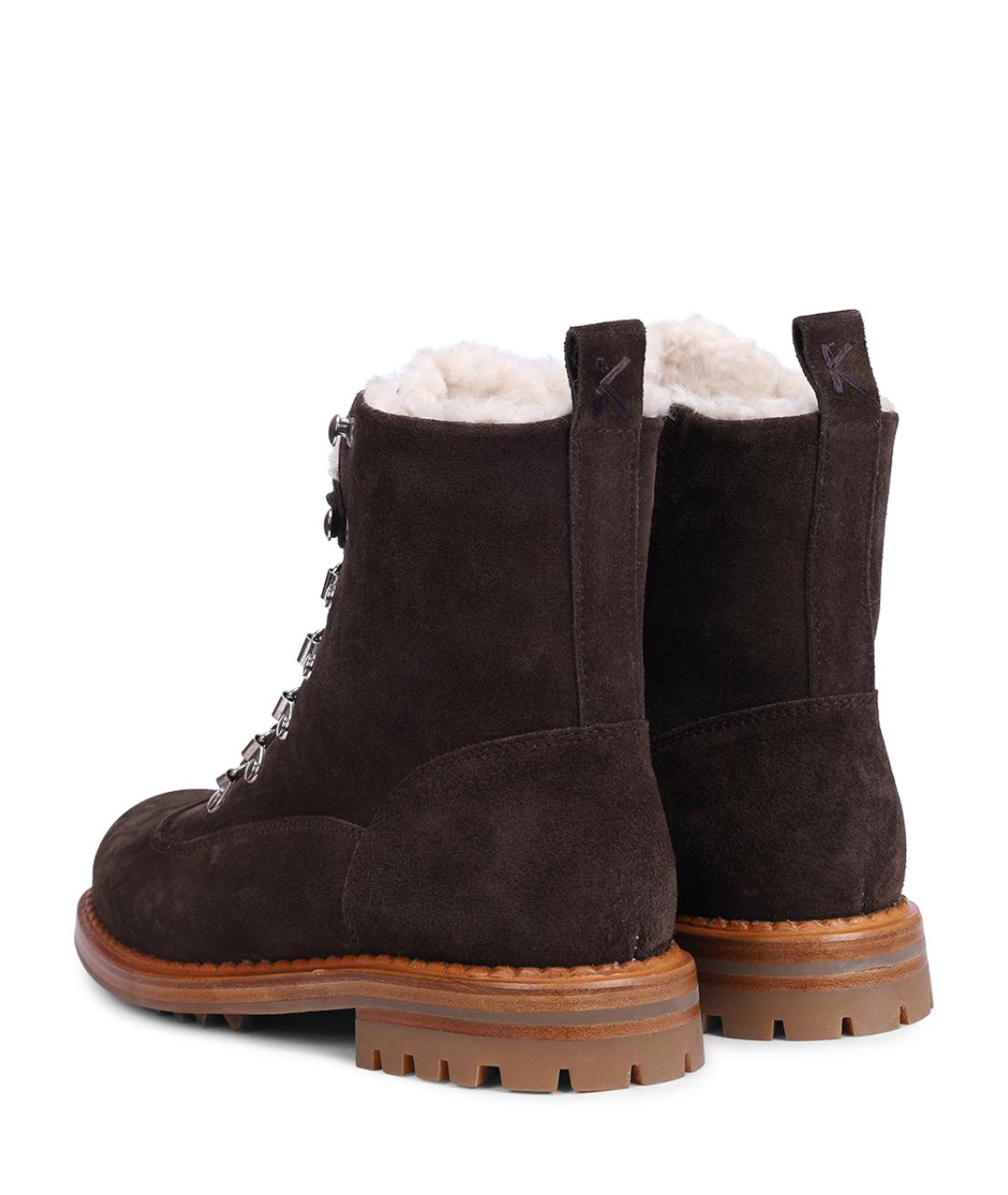 KITON Коричневые замшевые ботинки, фото 4