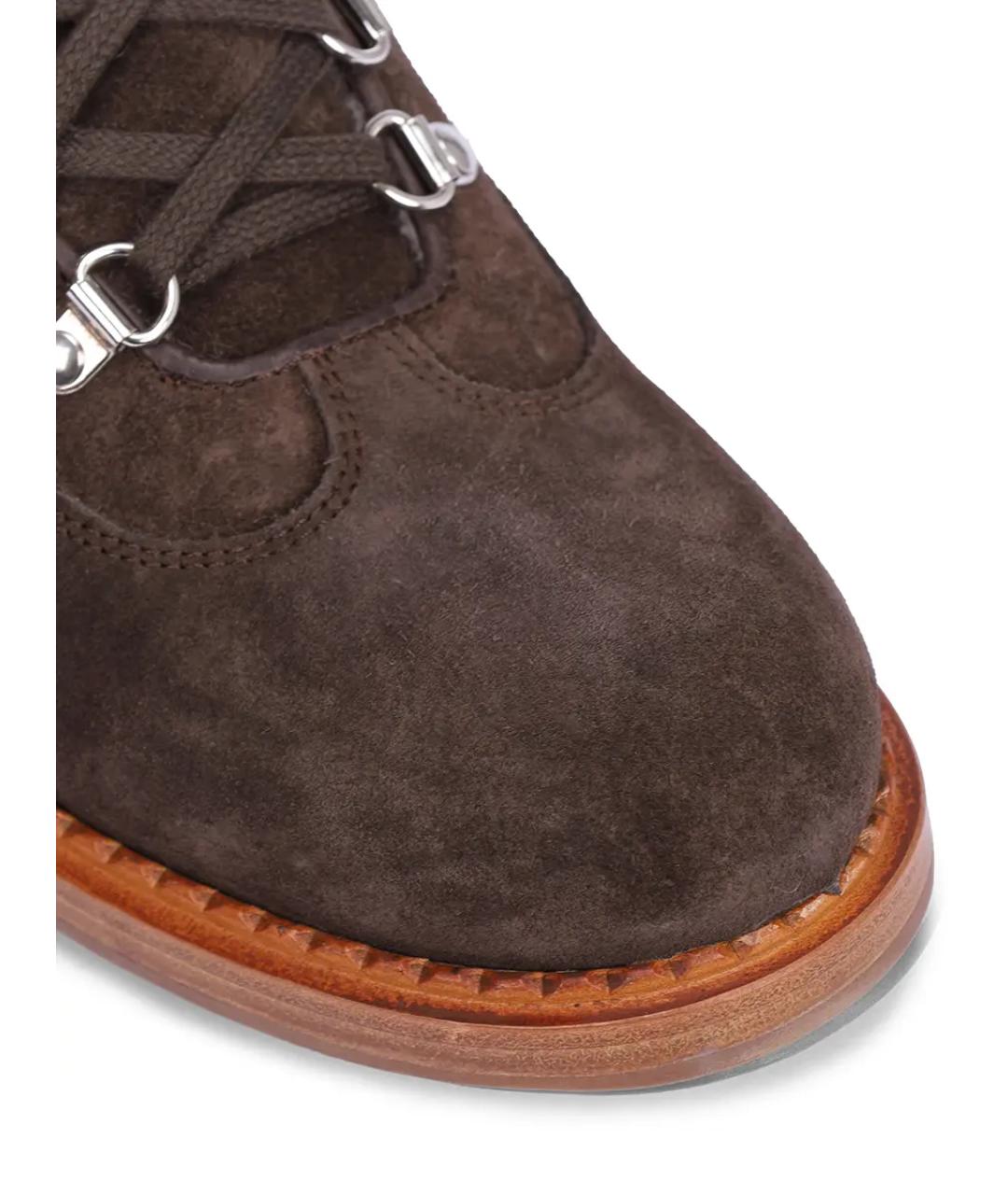 KITON Коричневые замшевые ботинки, фото 5