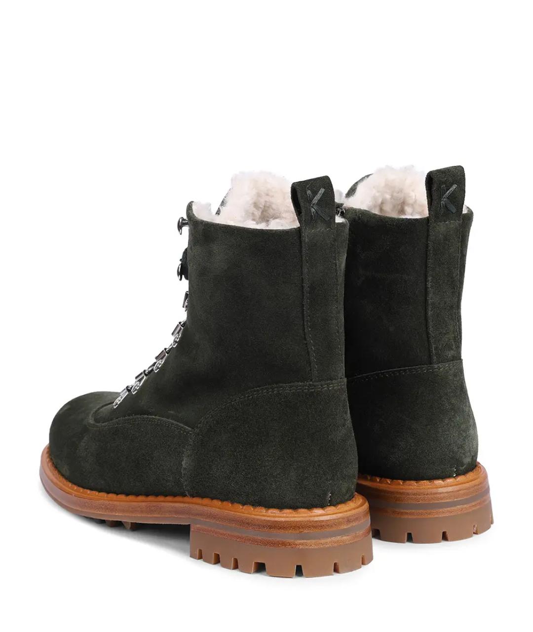 KITON Зеленые замшевые ботинки, фото 4