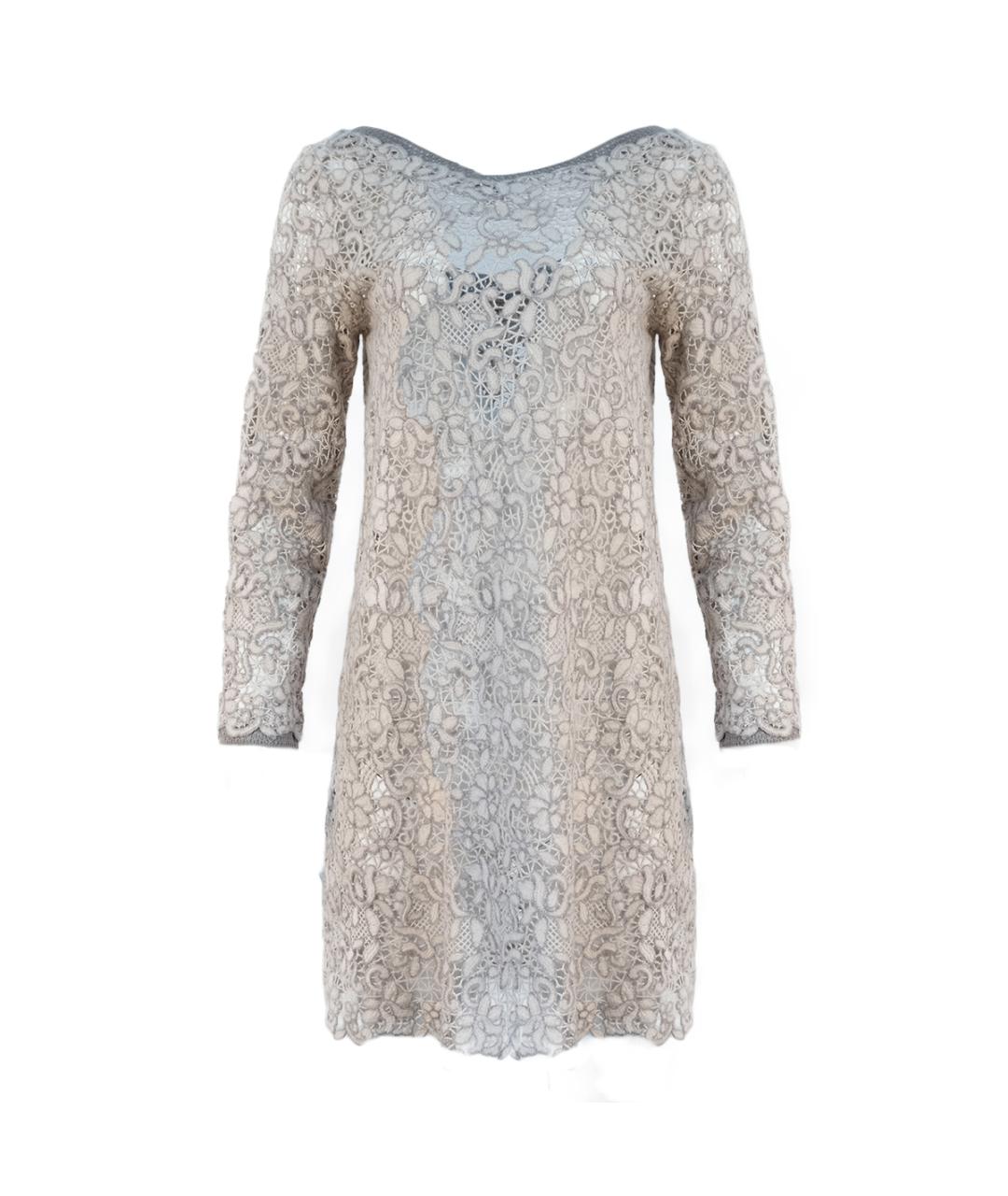 ERMANNO SCERVINO Бежевое шерстяное повседневное платье, фото 1