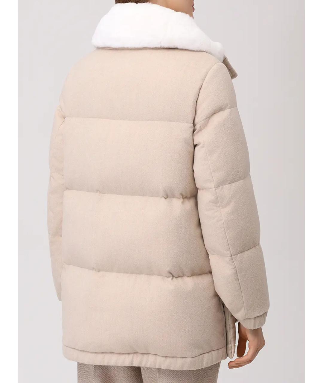 KITON Бежевый кашемировый пуховик, фото 3