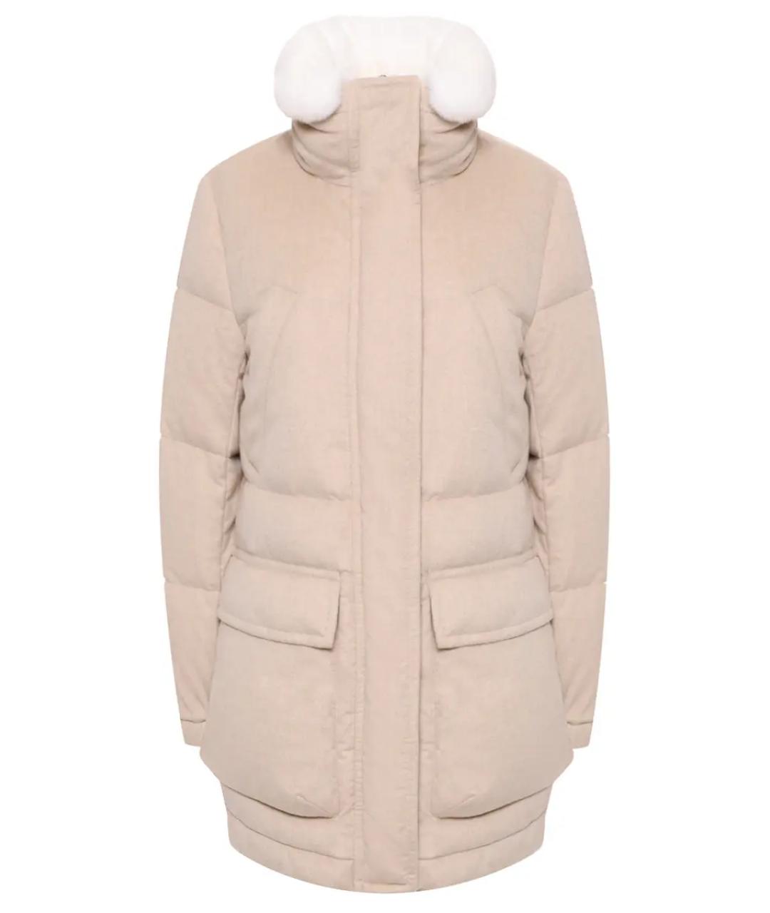 KITON Бежевый кашемировый пуховик, фото 1