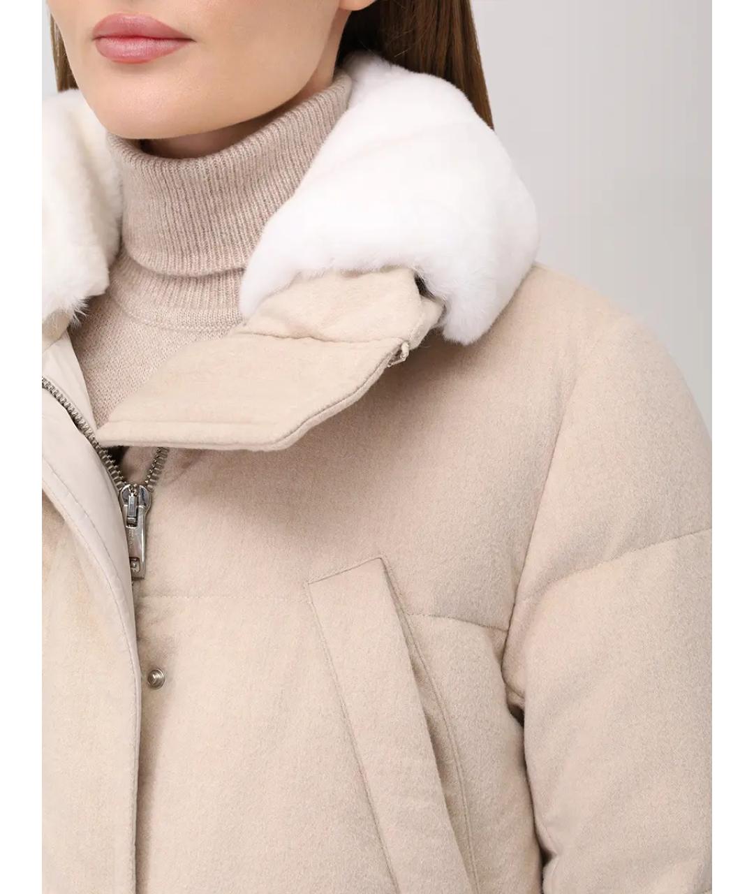 KITON Бежевый кашемировый пуховик, фото 5