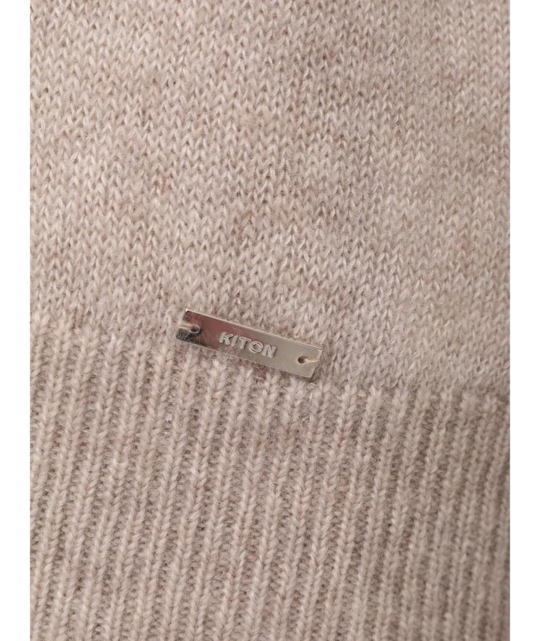 KITON Бежевый шерстяной джемпер / свитер, фото 6