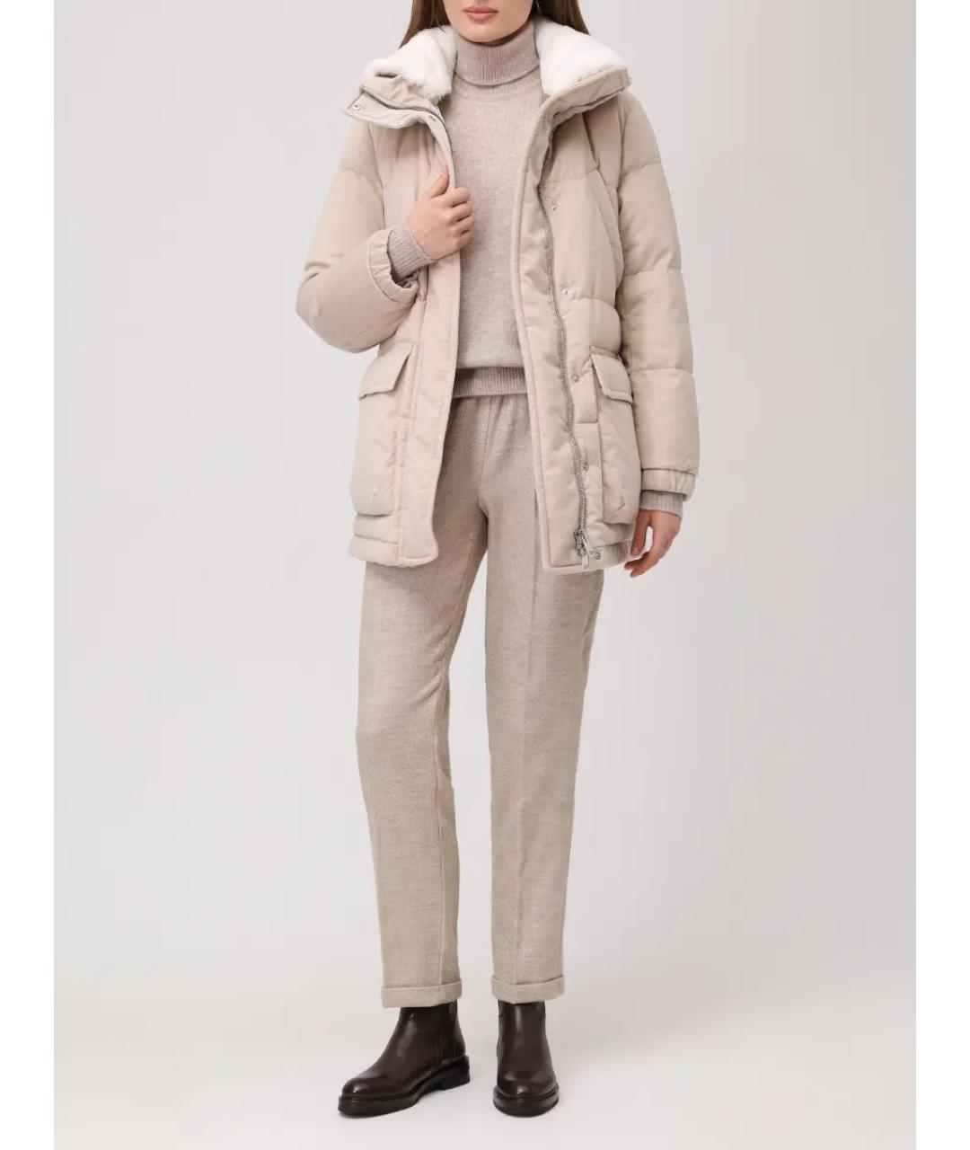 KITON Бежевый шерстяной джемпер / свитер, фото 2