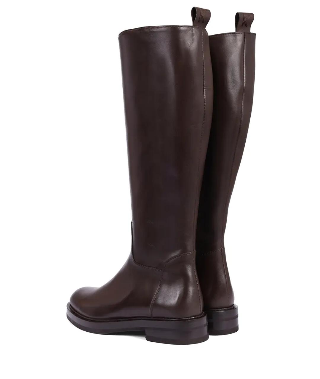 KITON Коричневые кожаные сапоги, фото 4