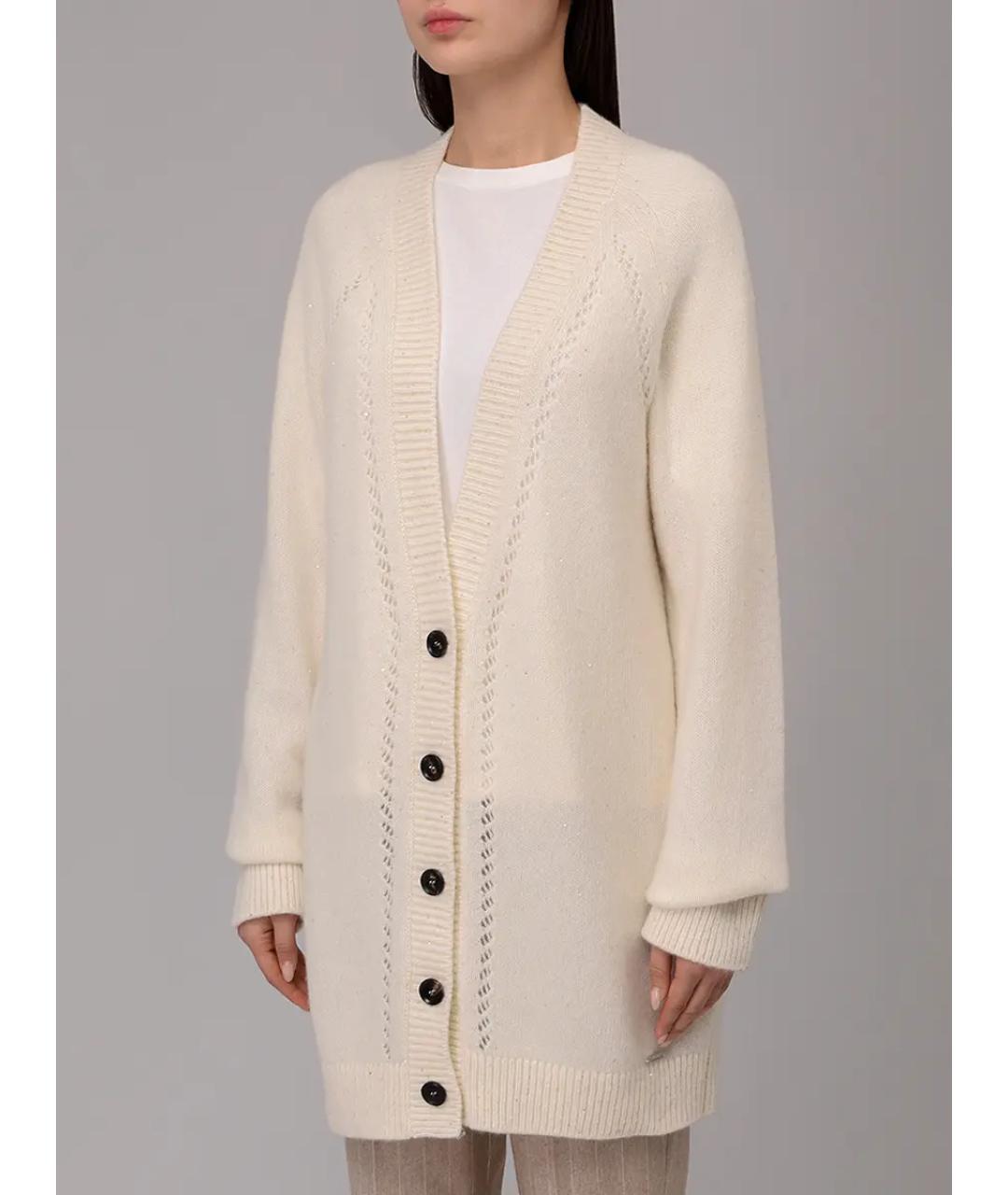 KITON Белый кашемировый кардиган, фото 4
