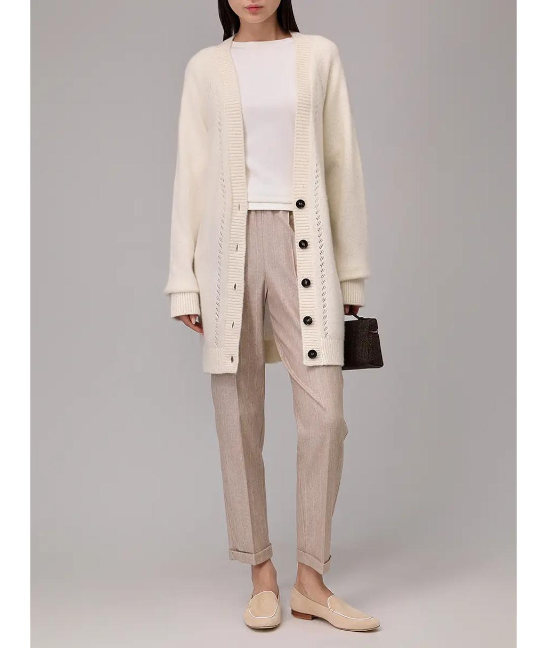 KITON Белый кашемировый кардиган, фото 2