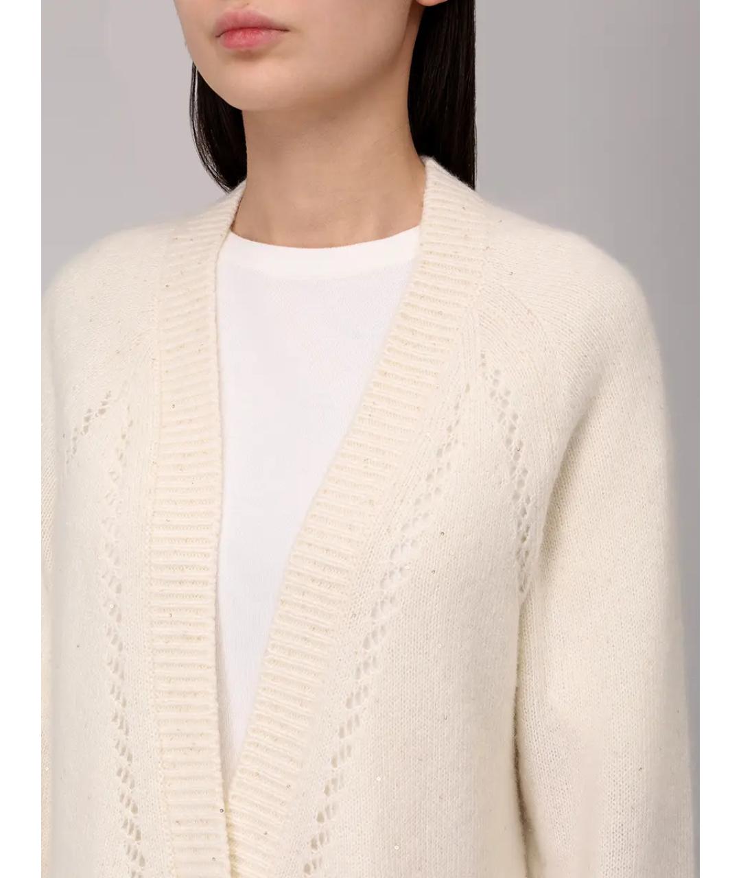 KITON Белый кашемировый кардиган, фото 5