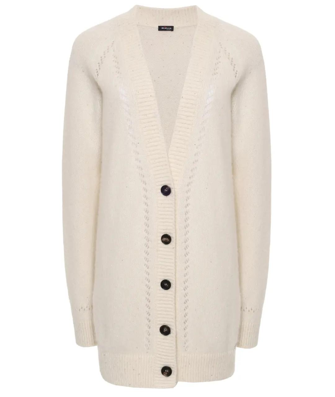 KITON Белый кашемировый кардиган, фото 1