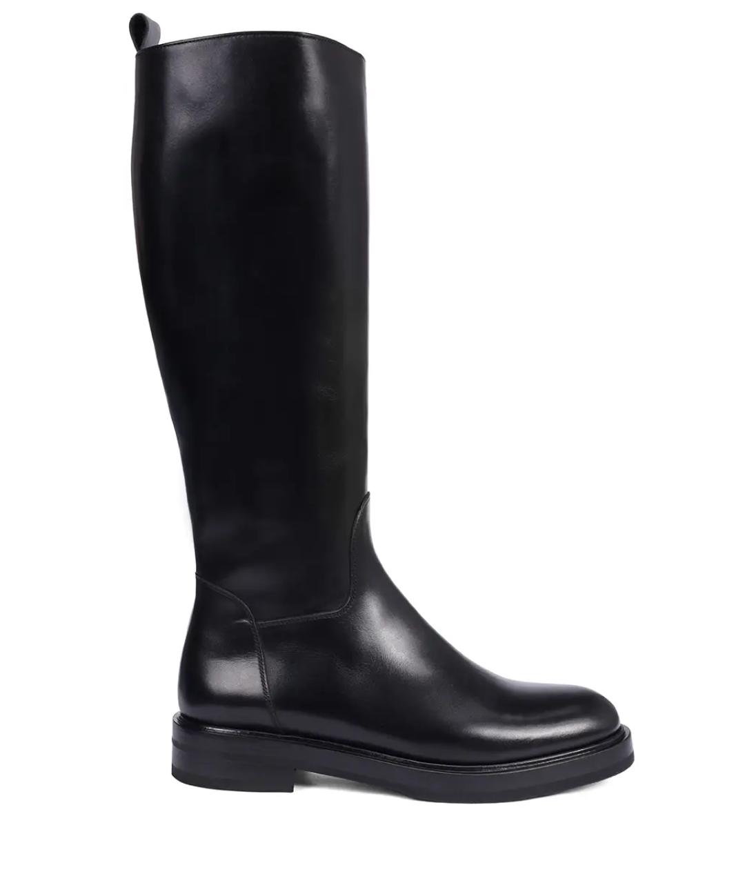 KITON Черные кожаные сапоги, фото 1