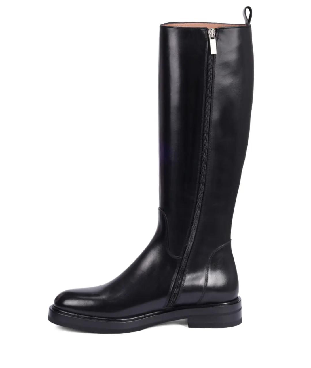 KITON Черные кожаные сапоги, фото 3