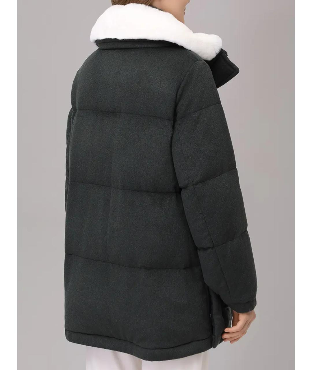 KITON Зеленый кашемировый пуховик, фото 3