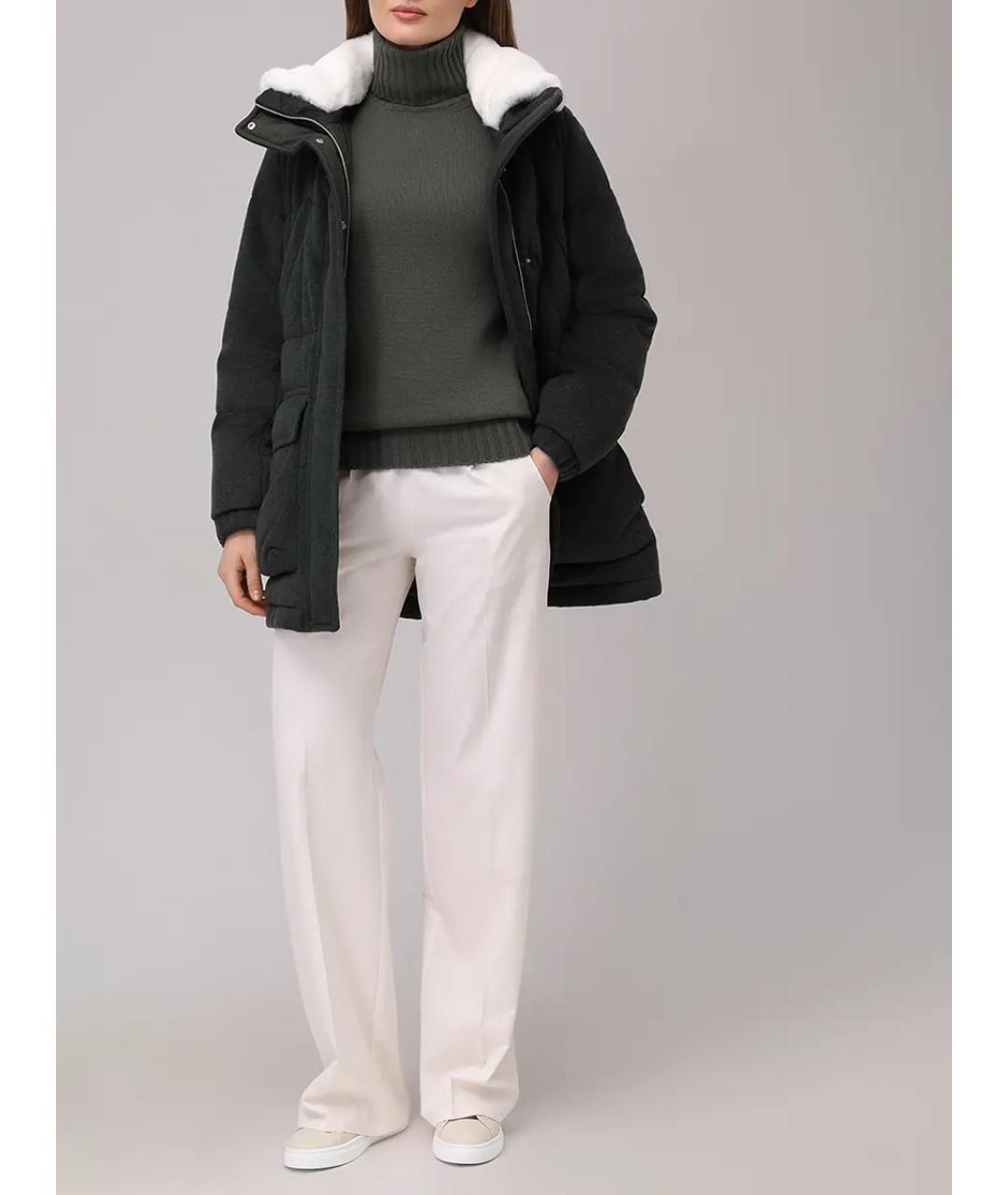 KITON Зеленый кашемировый пуховик, фото 2